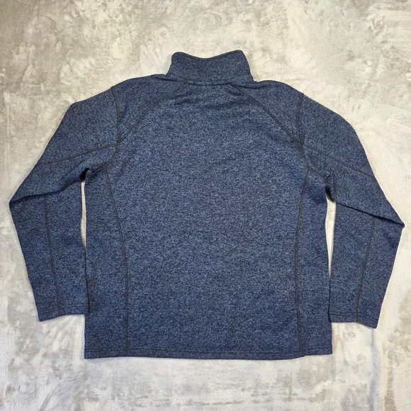 Eddie Bauer Men XL Blue Heather 1/4 Zip Pullover Long Sleeve Outdoors Hiker Gorp - Picture 6 of 6